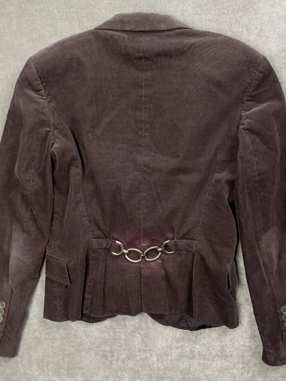 Zara Basic Brown Corduroy Casual Suit Blazer Jacket Single Button Women's Sz M